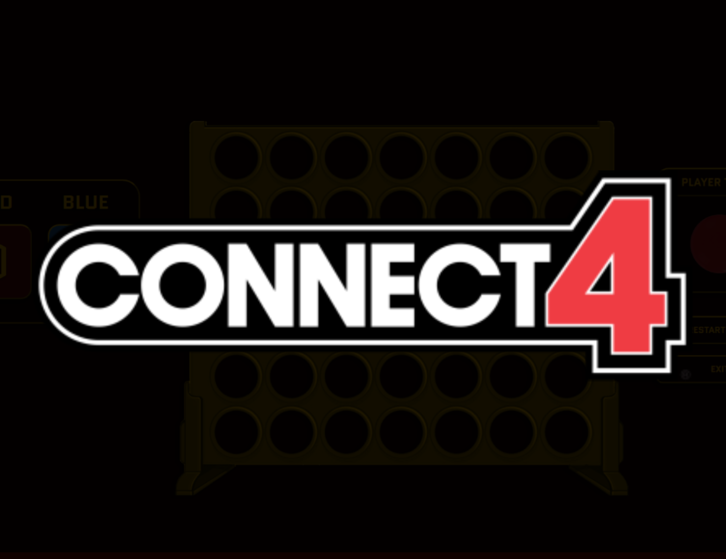 Cover with the Connect 4 logo and game in the background