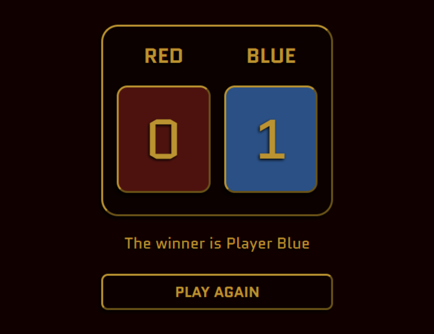 Scoreboard for blue and red players